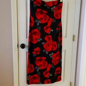 Strapless  floral maxi dress